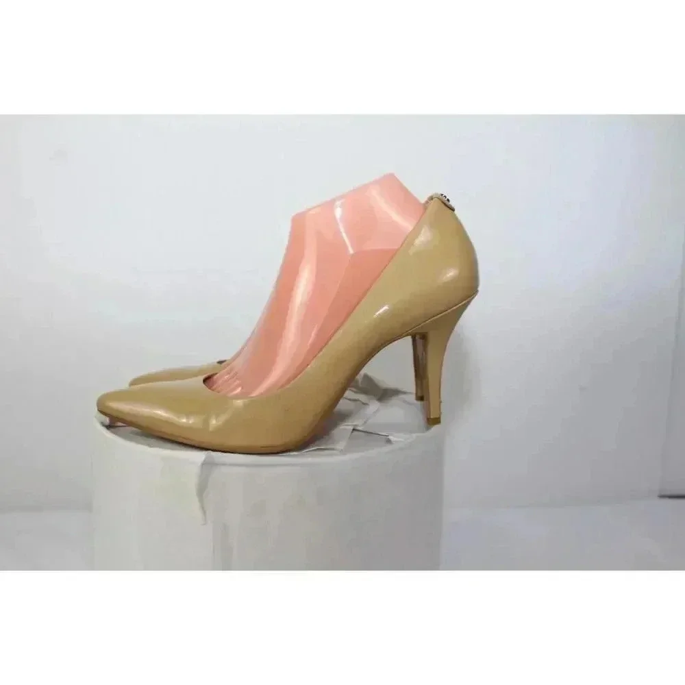 MICHAEL KORS Size 10 M Khaki MK Flex Leather Women Mid Pumps